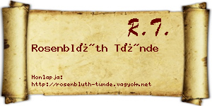 Rosenblüth Tünde névjegykártya